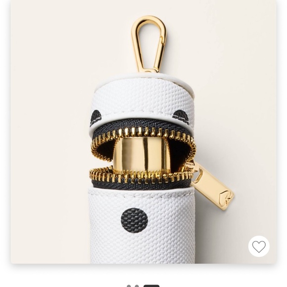 NWT Kate Spade NY X Target Canvas Polka Dot Lipstick Bag Charm Keychain- - Picture 3 of 3